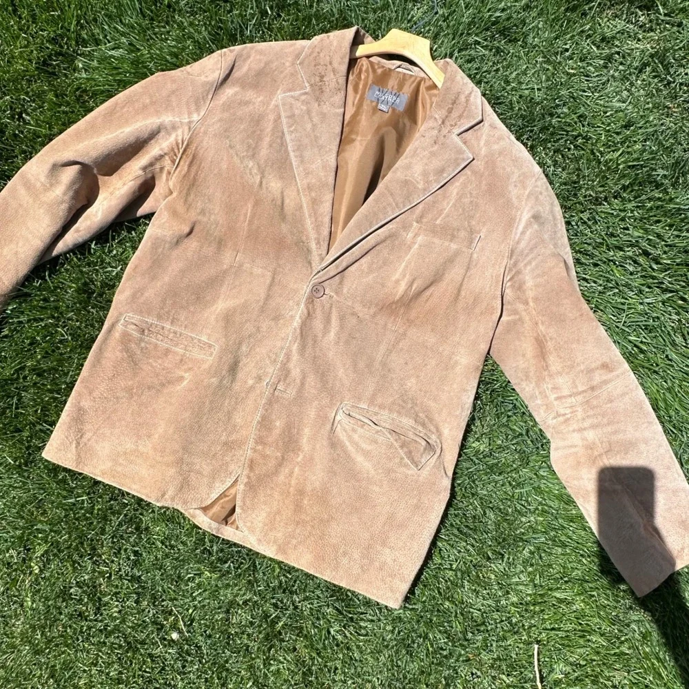 Wilsons Leather Mens XL Suede Blazer Jacket Tan Brown Two Button Sport Coat